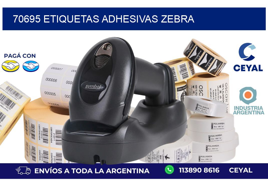 70695 ETIQUETAS ADHESIVAS ZEBRA