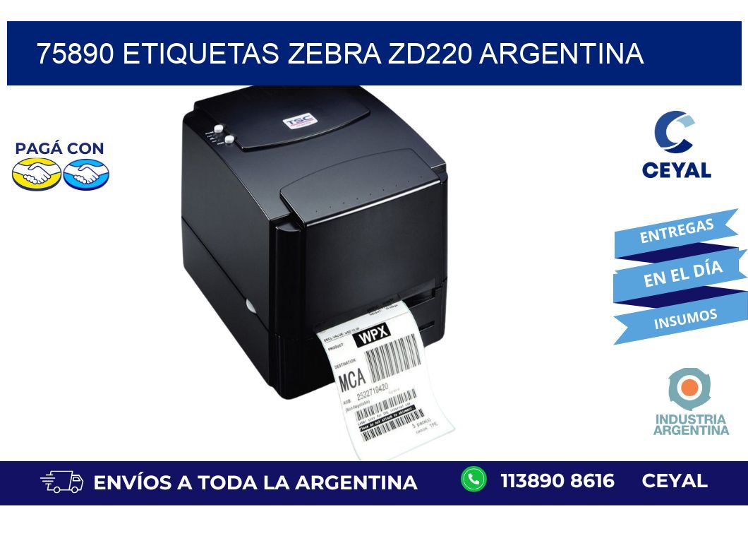 75890 etiquetas zebra zd220 argentina