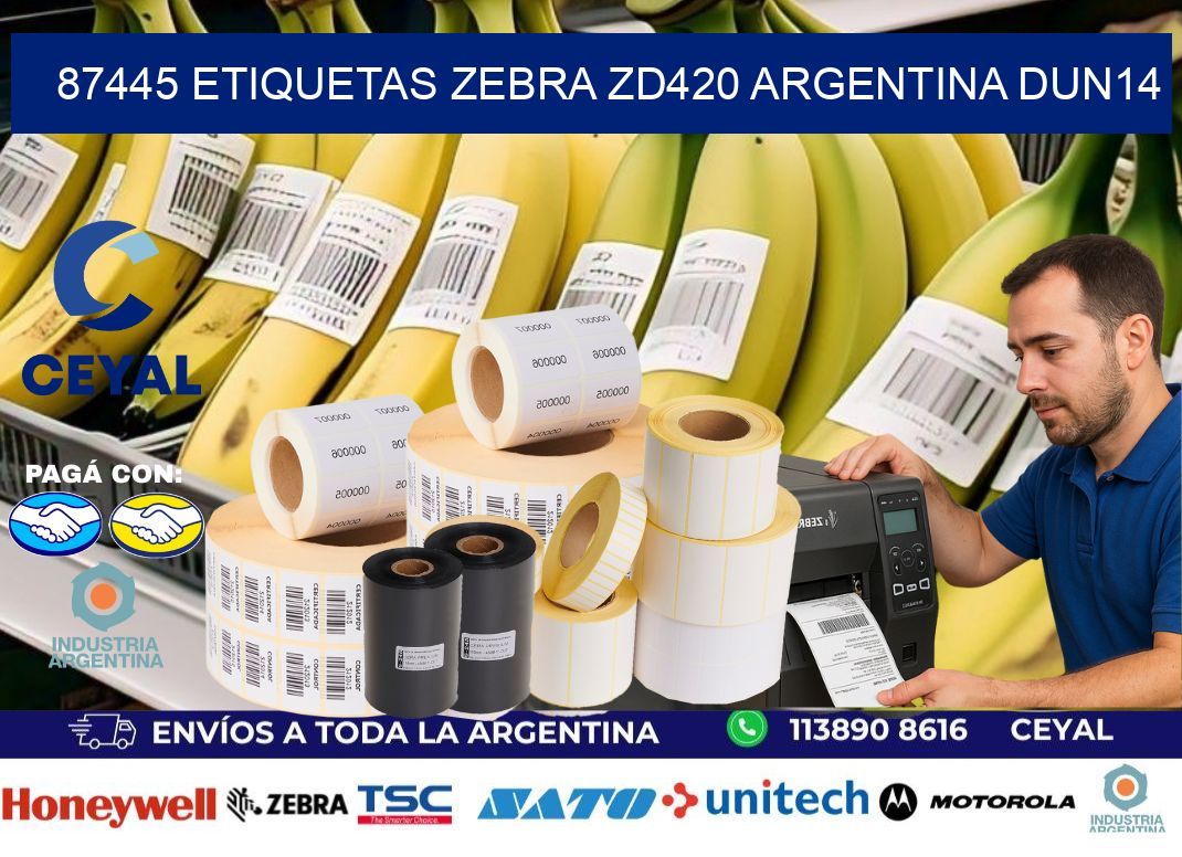 87445 etiquetas zebra zd420 argentina DUN14