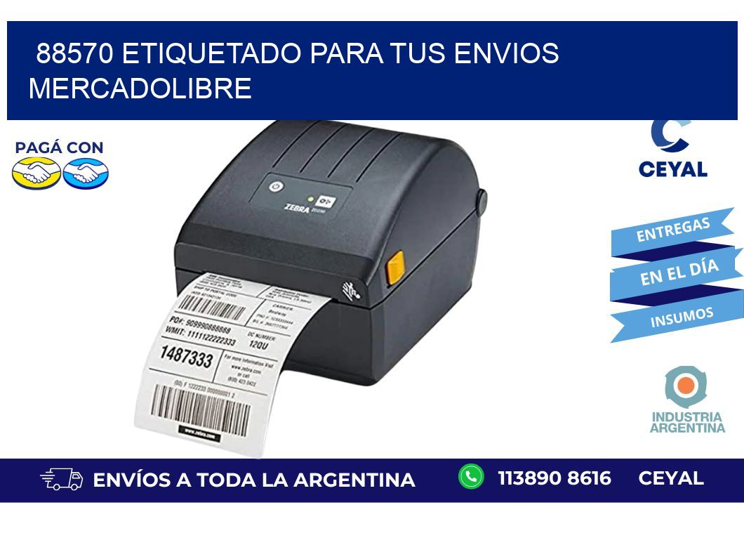 88570 ETIQUETADO PARA TUS ENVIOS MERCADOLIBRE