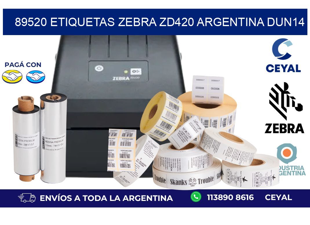 89520 etiquetas zebra zd420 argentina DUN14