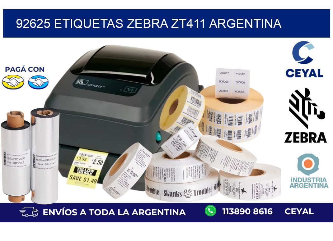 92625 etiquetas zebra zt411 argentina