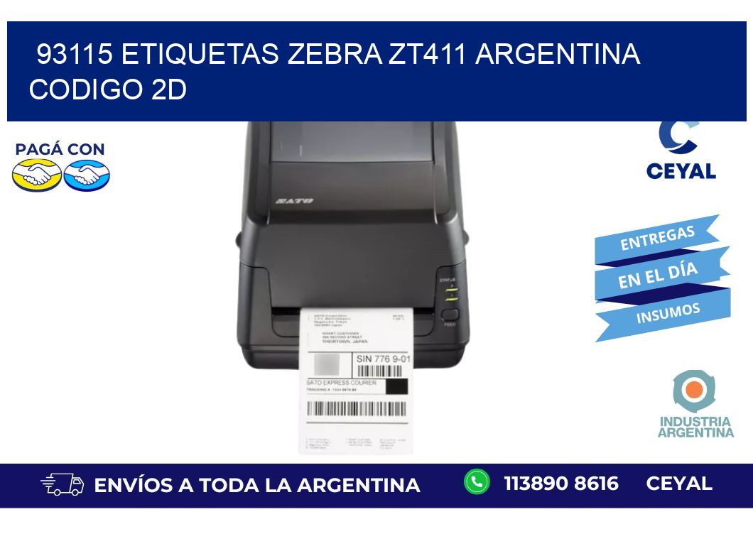 93115 etiquetas zebra zt411 argentina CODIGO 2D