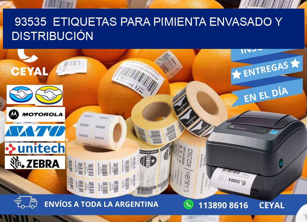 93535  ETIQUETAS PARA PIMIENTA ENVASADO Y DISTRIBUCIÓN