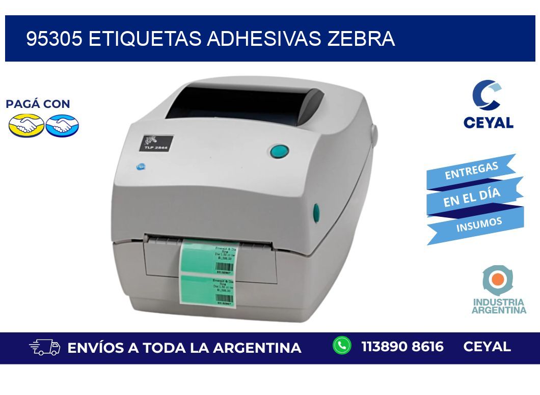 95305 ETIQUETAS ADHESIVAS ZEBRA