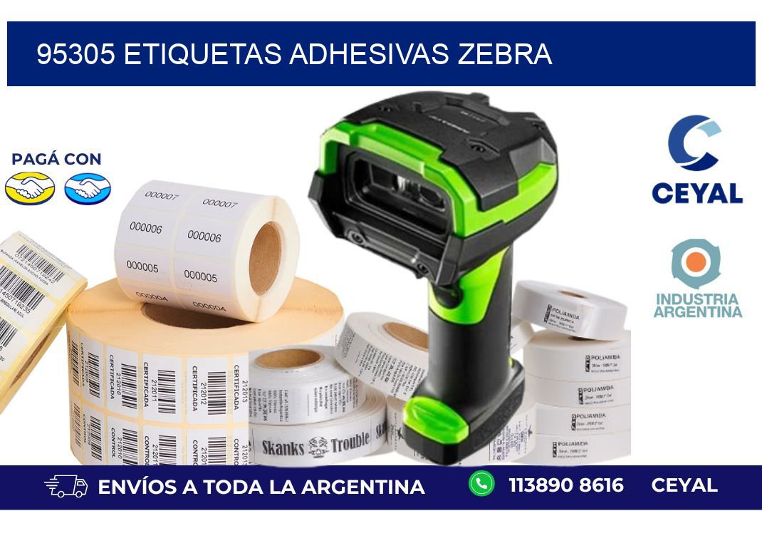 95305 ETIQUETAS ADHESIVAS ZEBRA