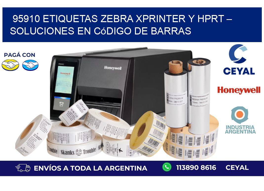 95910 etiquetas zebra XPRINTER y HPRT – Soluciones en Código de Barras