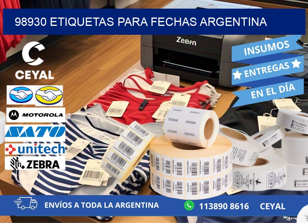 98930 ETIQUETAS PARA FECHAS ARGENTINA