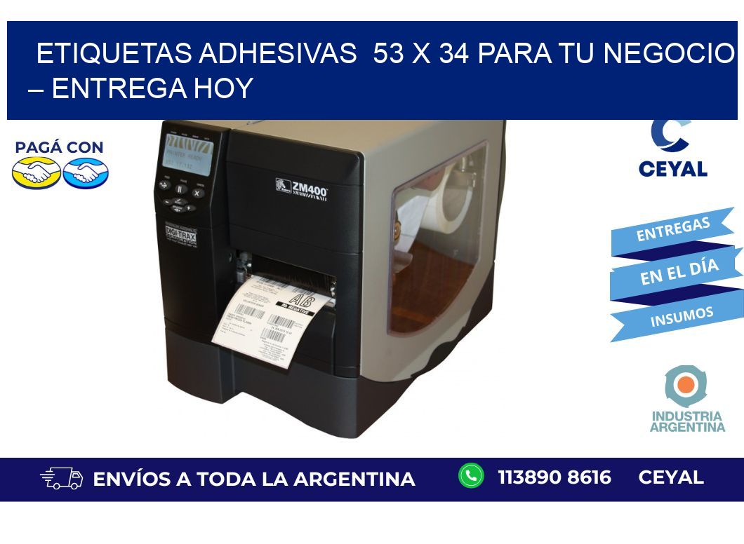 Etiquetas Adhesivas  53 x 34 para Tu Negocio – Entrega Hoy