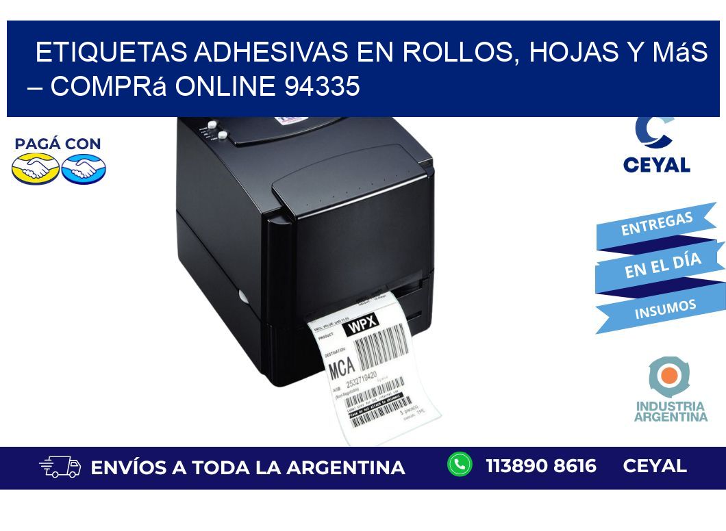 Etiquetas Adhesivas en Rollos, Hojas y Más – Comprá Online 94335