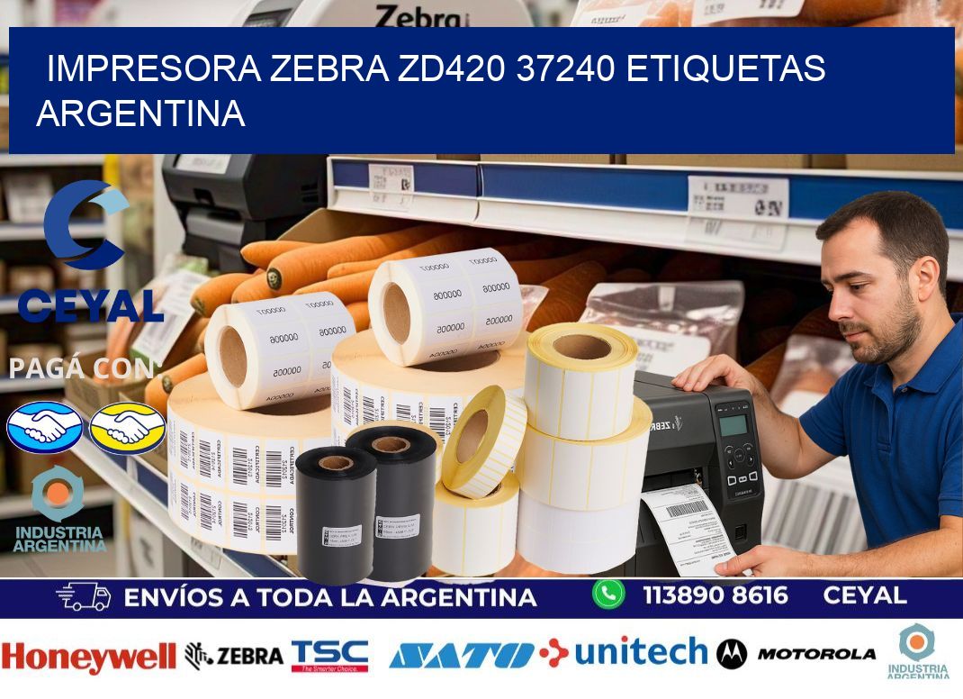 Impresora zebra zd420 37240 etiquetas argentina