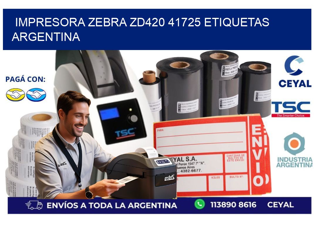 Impresora zebra zd420 41725 etiquetas argentina