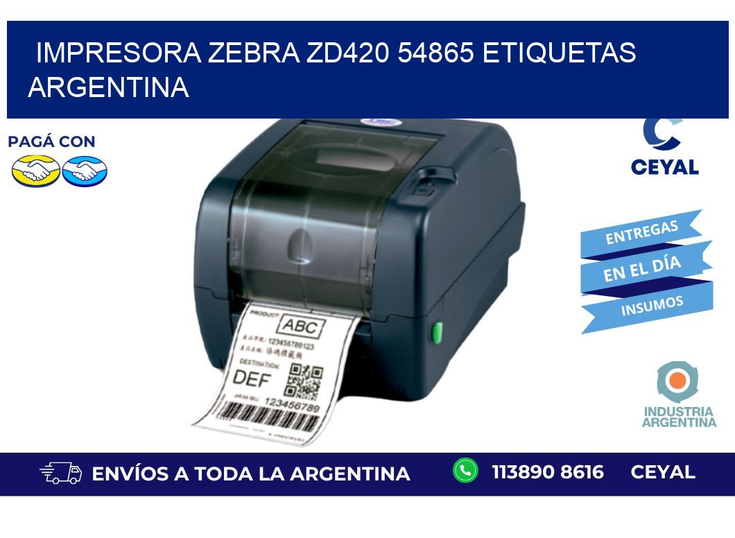 Impresora zebra zd420 54865 etiquetas argentina