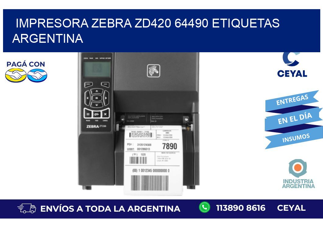 Impresora zebra zd420 64490 etiquetas argentina