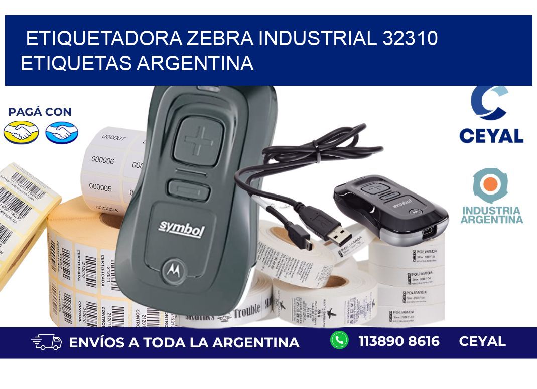 etiquetadora zebra industrial 32310 etiquetas argentina