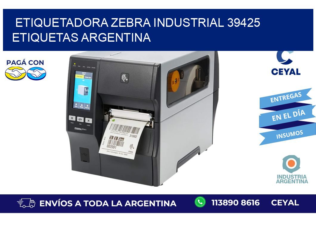 etiquetadora zebra industrial 39425 etiquetas argentina