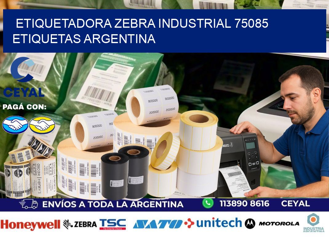 etiquetadora zebra industrial 75085 etiquetas argentina
