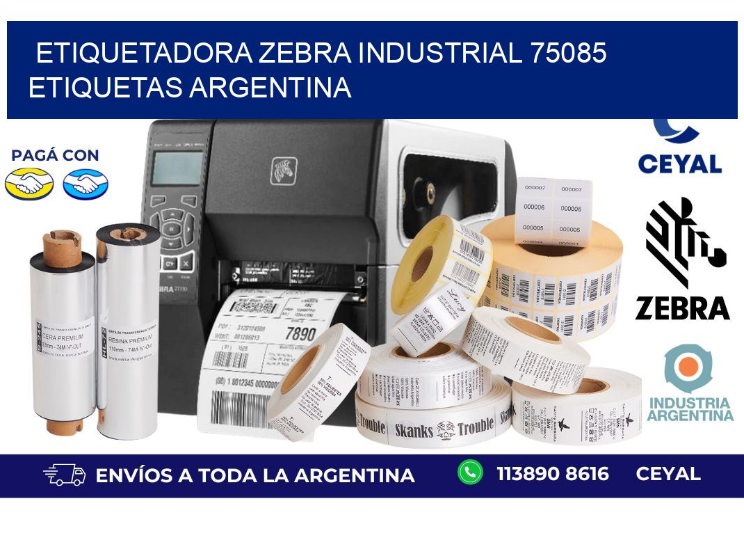 etiquetadora zebra industrial 75085 etiquetas argentina