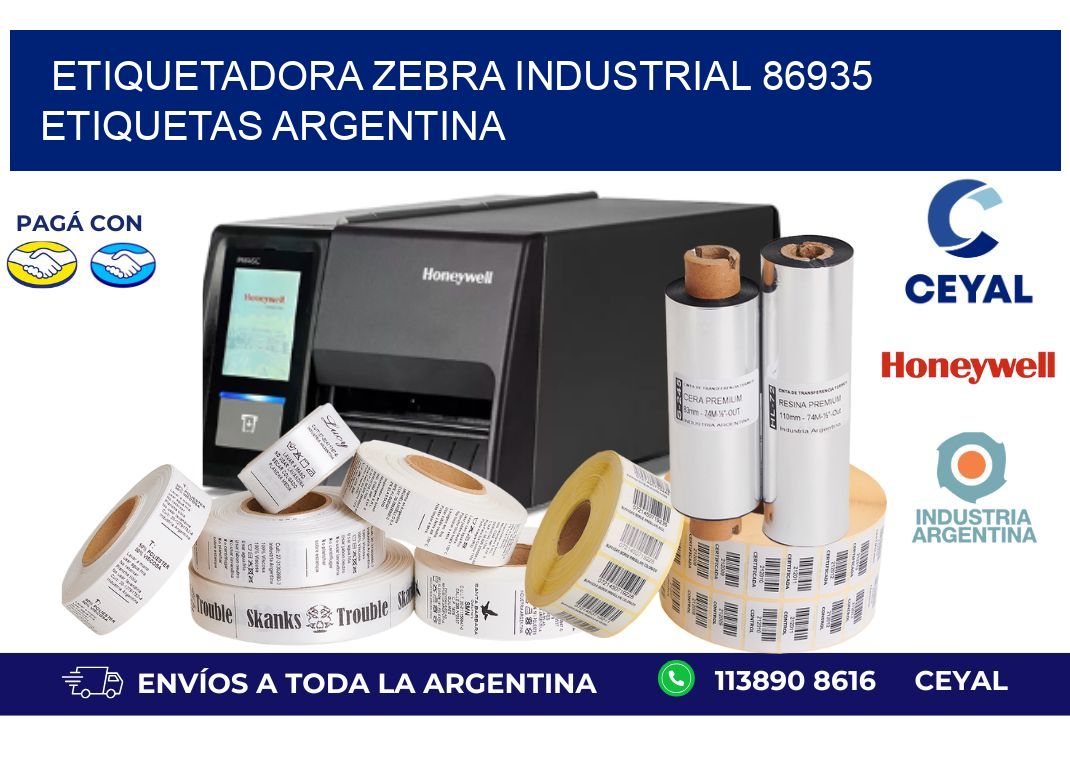 etiquetadora zebra industrial 86935 etiquetas argentina