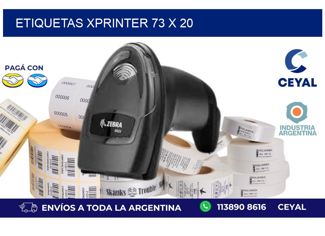 etiquetas xprinter 73 x 20