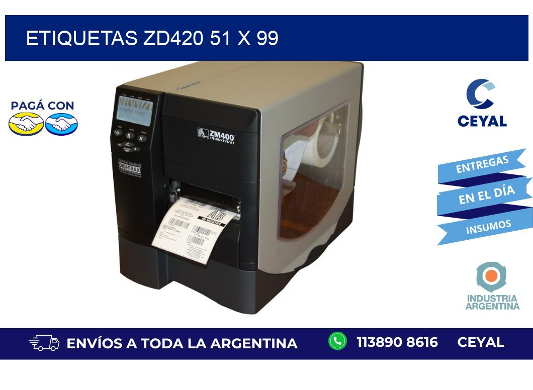 etiquetas zd420 51 x 99