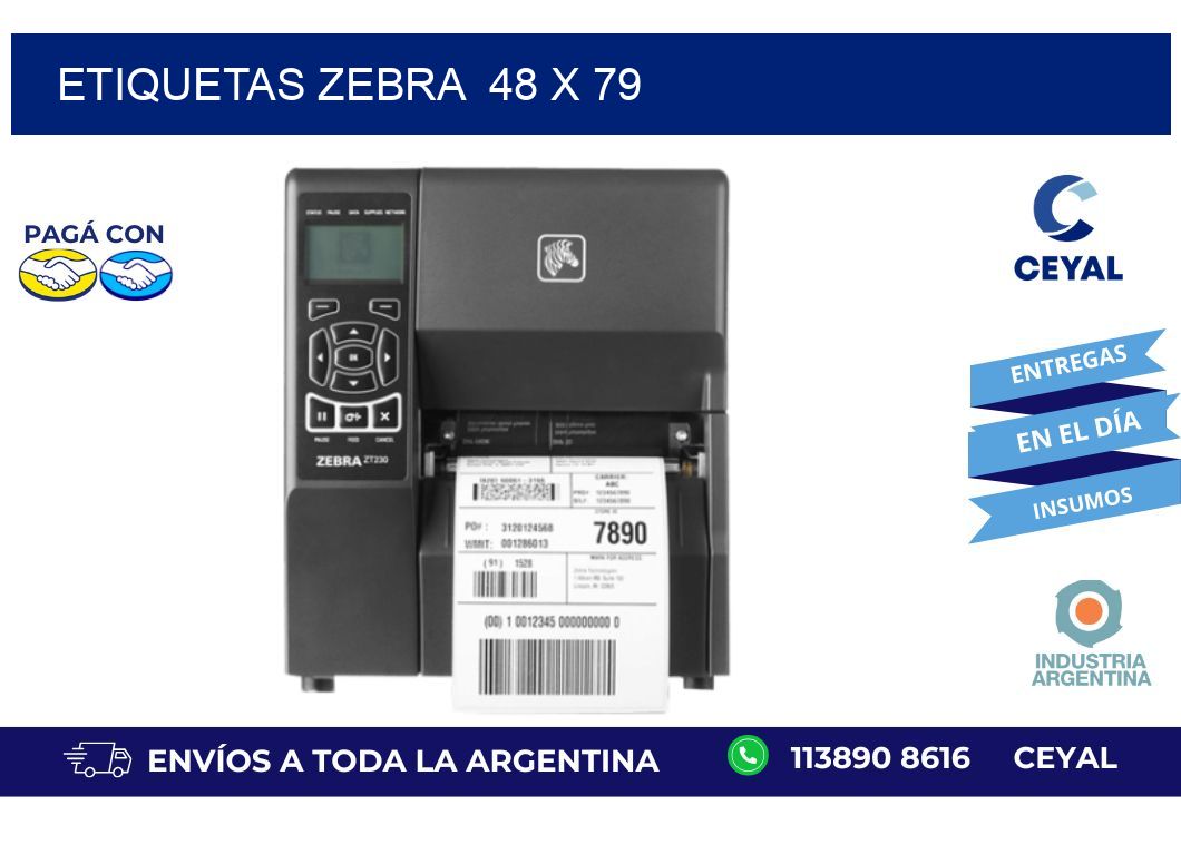 etiquetas zebra  48 x 79