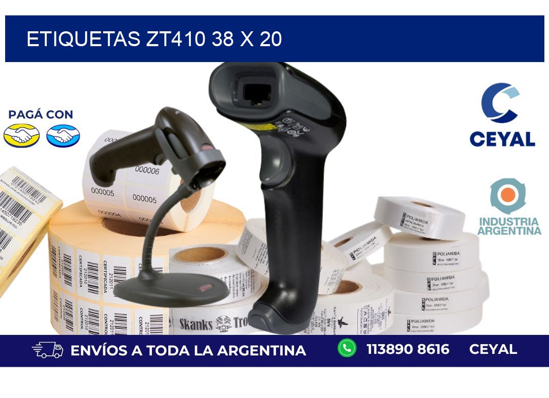 etiquetas zt410 38 x 20