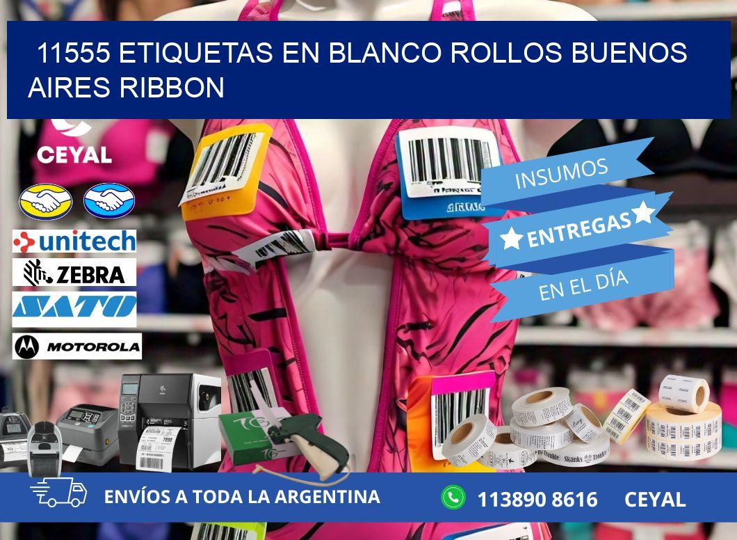 11555 ETIQUETAS EN BLANCO ROLLOS BUENOS AIRES RIBBON