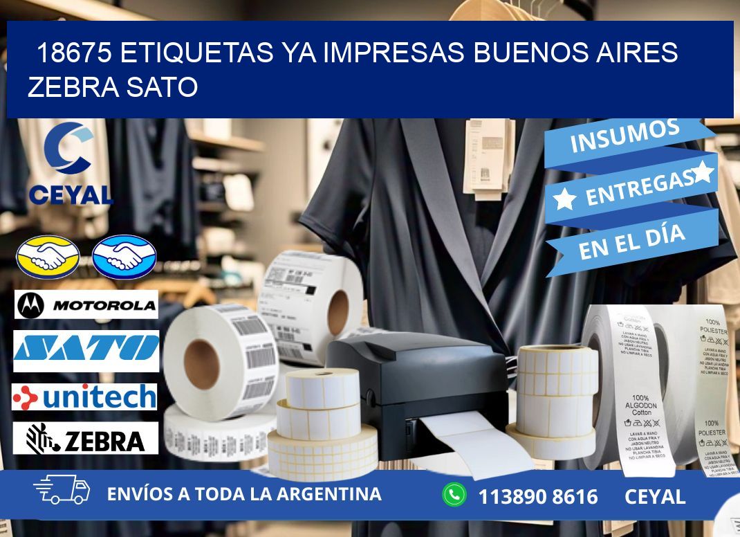 18675 ETIQUETAS YA IMPRESAS BUENOS AIRES ZEBRA SATO