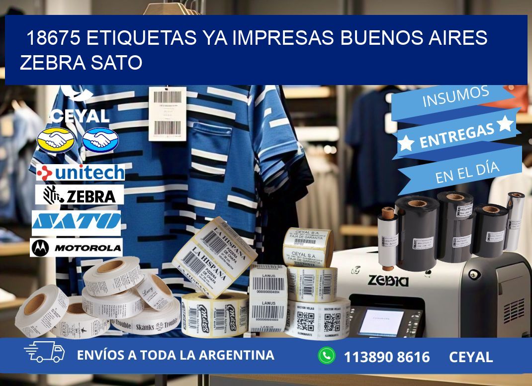 18675 ETIQUETAS YA IMPRESAS BUENOS AIRES ZEBRA SATO
