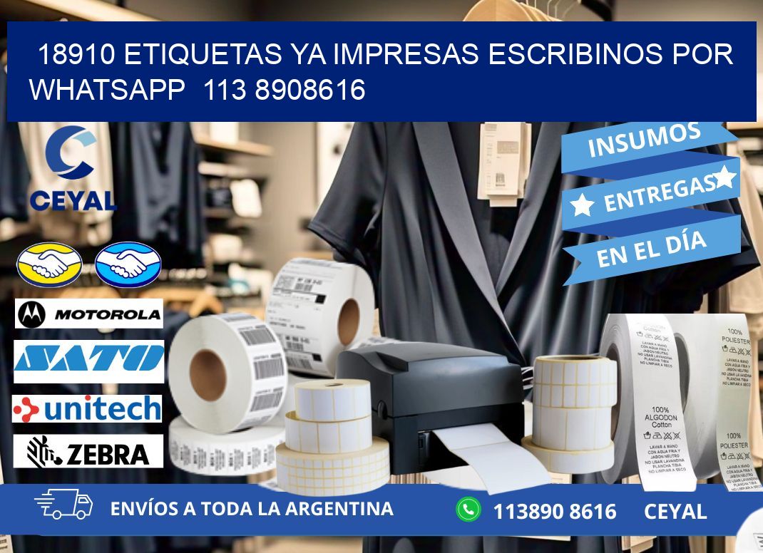 18910 ETIQUETAS YA IMPRESAS ESCRIBINOS POR WHATSAPP  113 8908616