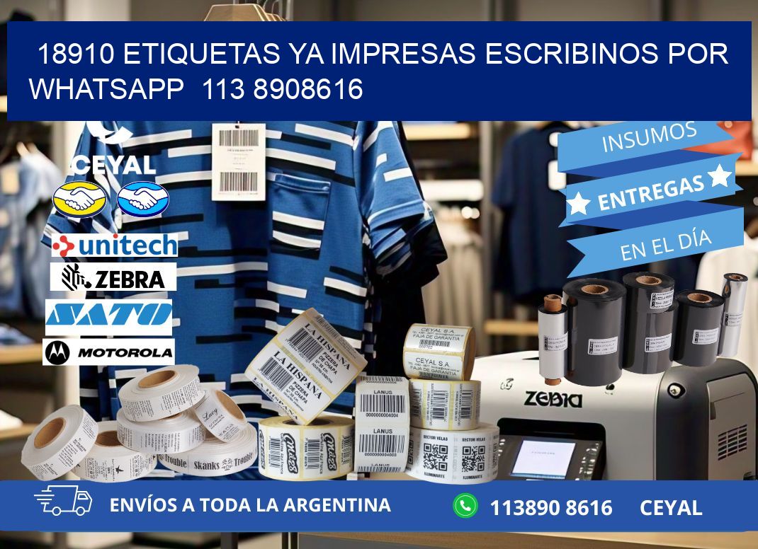 18910 ETIQUETAS YA IMPRESAS ESCRIBINOS POR WHATSAPP  113 8908616