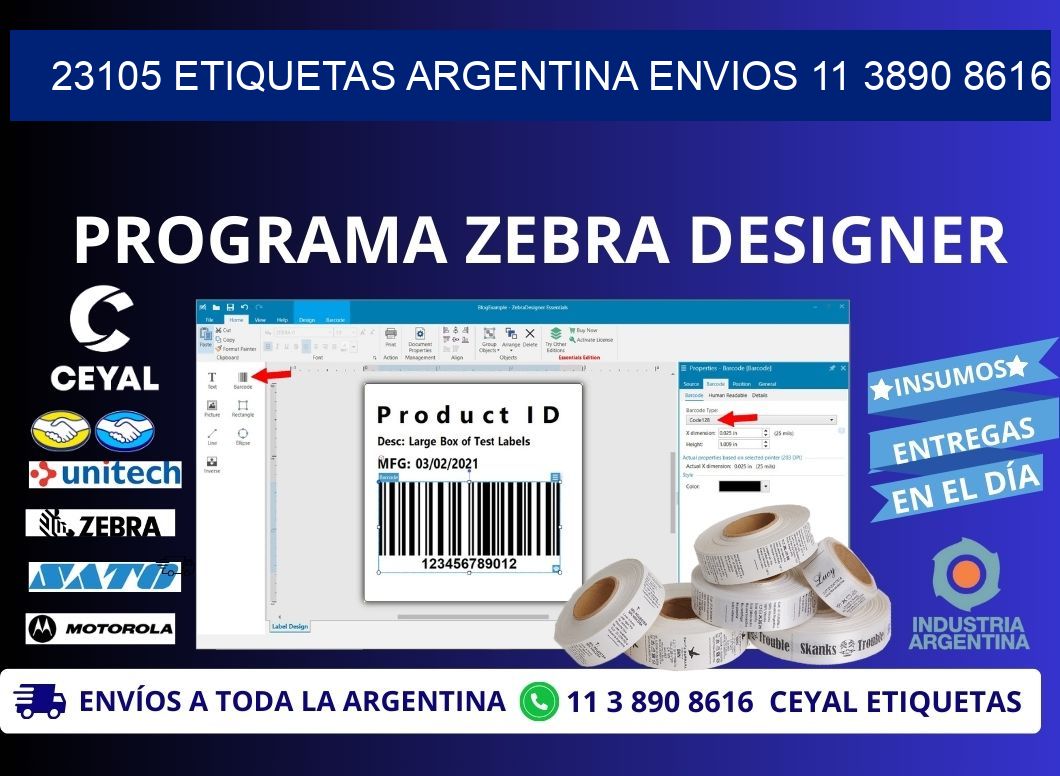 23105 ETIQUETAS ARGENTINA ENVIOS 11 3890 8616