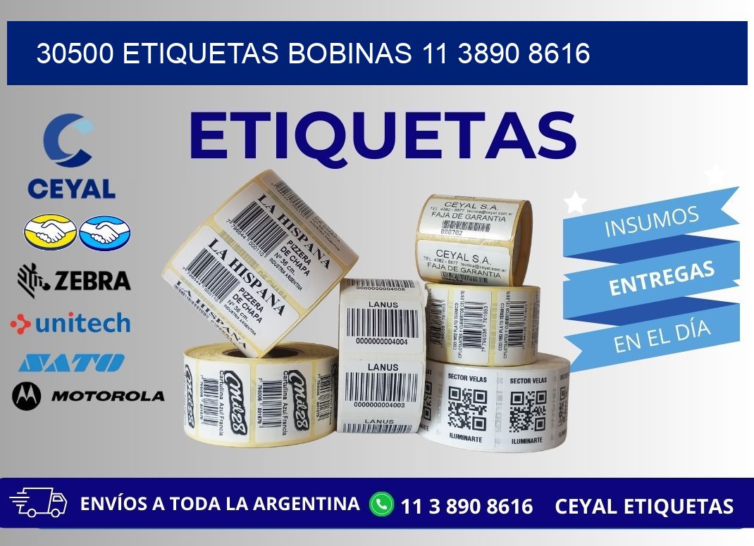 30500 ETIQUETAS BOBINAS 11 3890 8616