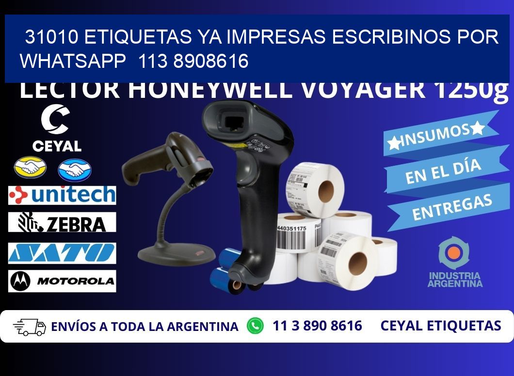 31010 ETIQUETAS YA IMPRESAS ESCRIBINOS POR WHATSAPP  113 8908616