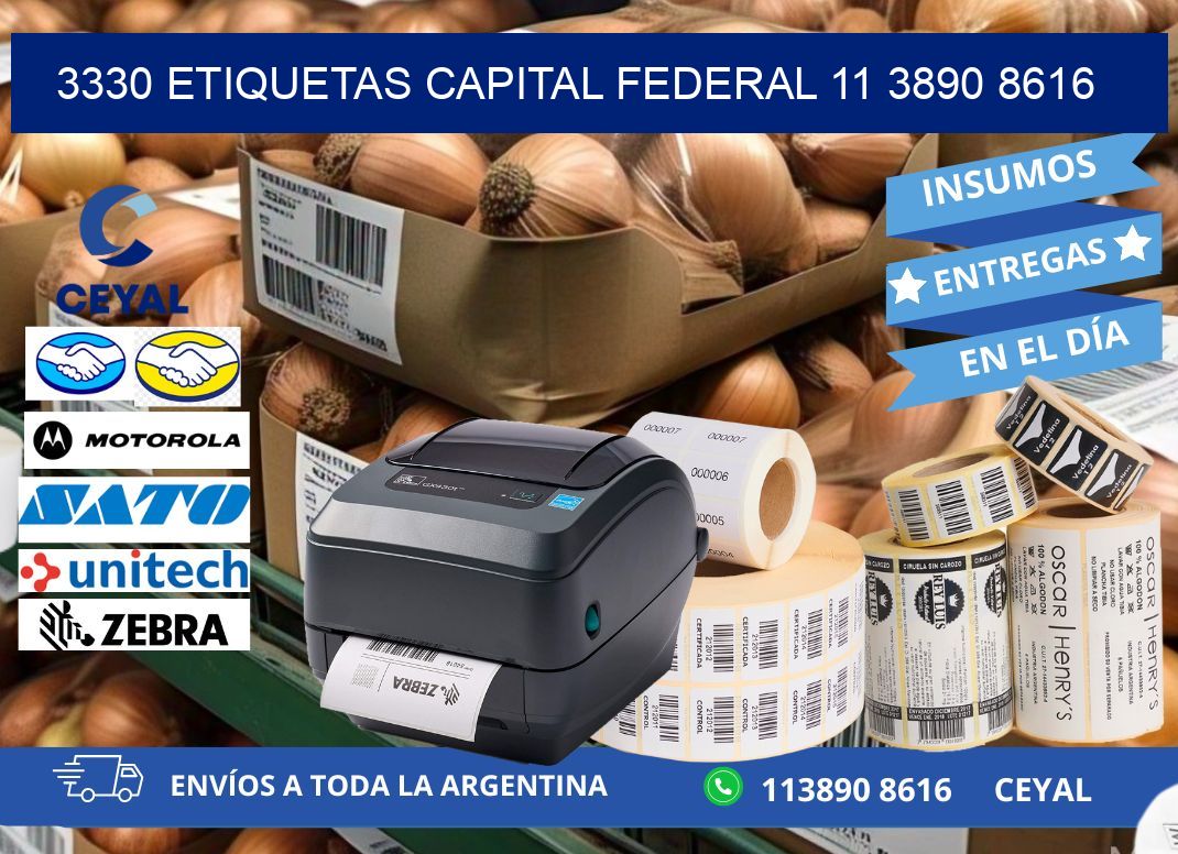 3330 ETIQUETAS CAPITAL FEDERAL 11 3890 8616
