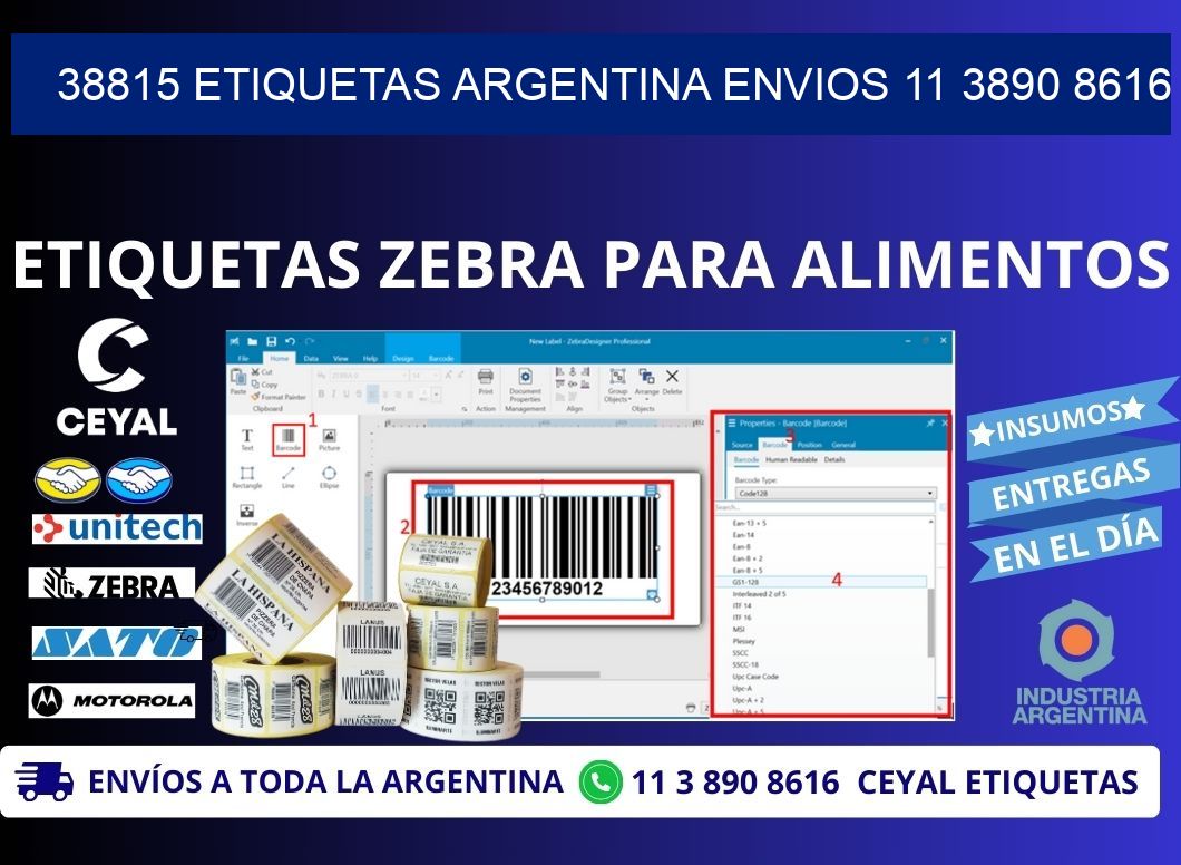 38815 ETIQUETAS ARGENTINA ENVIOS 11 3890 8616