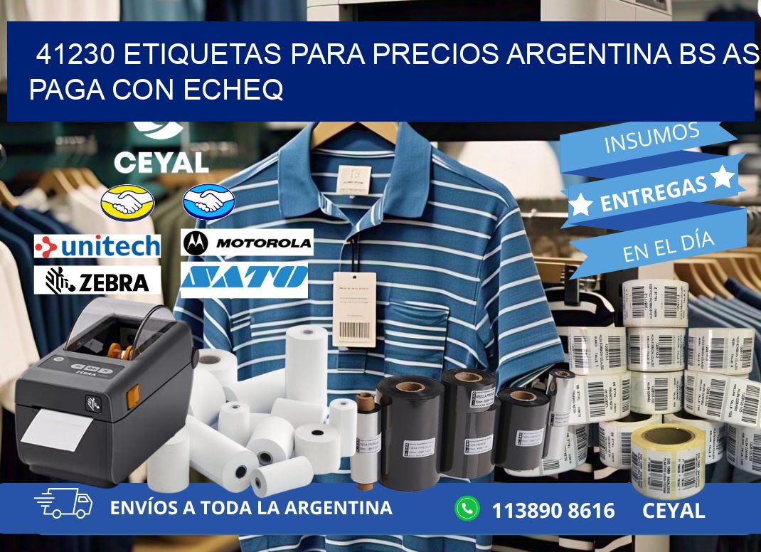 41230 ETIQUETAS PARA PRECIOS ARGENTINA BS AS PAGA CON ECHEQ