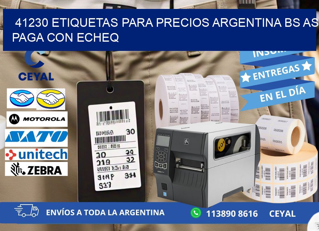41230 ETIQUETAS PARA PRECIOS ARGENTINA BS AS PAGA CON ECHEQ