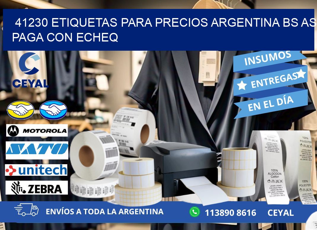 41230 ETIQUETAS PARA PRECIOS ARGENTINA BS AS PAGA CON ECHEQ