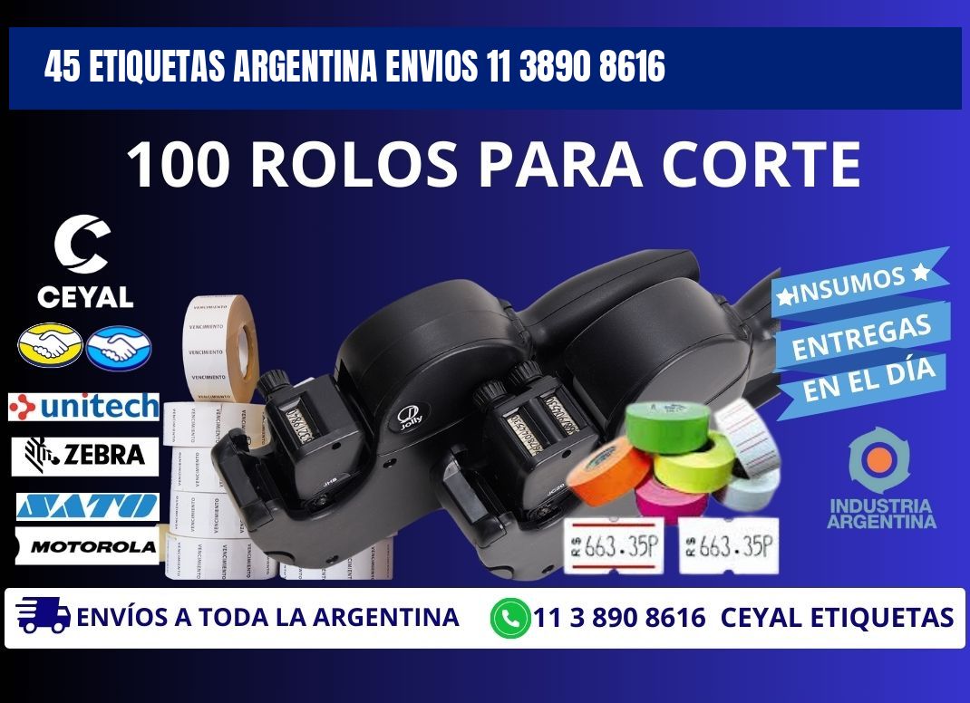 45 ETIQUETAS ARGENTINA ENVIOS 11 3890 8616