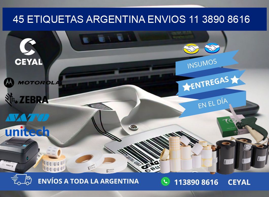 45 ETIQUETAS ARGENTINA ENVIOS 11 3890 8616