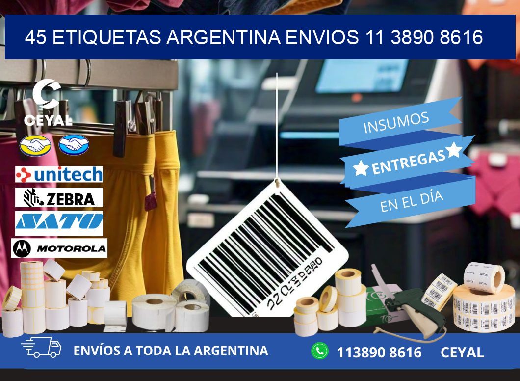 45 ETIQUETAS ARGENTINA ENVIOS 11 3890 8616