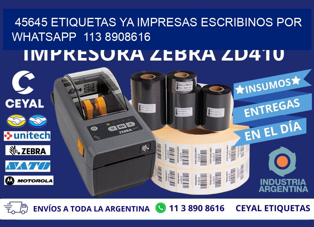 45645 ETIQUETAS YA IMPRESAS ESCRIBINOS POR WHATSAPP  113 8908616