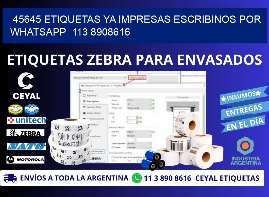 45645 ETIQUETAS YA IMPRESAS ESCRIBINOS POR WHATSAPP  113 8908616