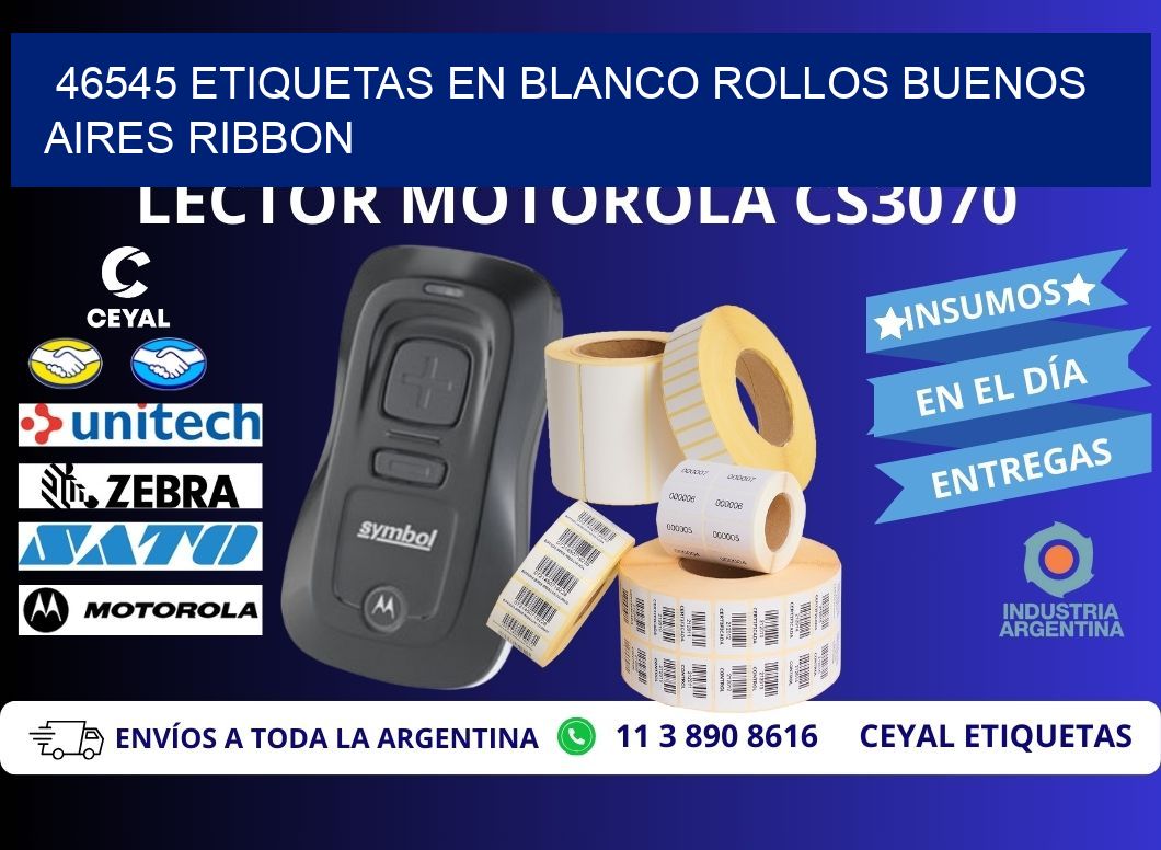 46545 ETIQUETAS EN BLANCO ROLLOS BUENOS AIRES RIBBON