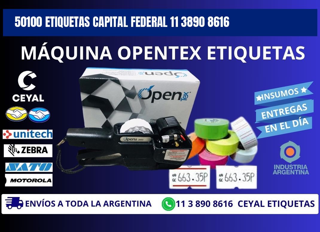 50100 ETIQUETAS CAPITAL FEDERAL 11 3890 8616
