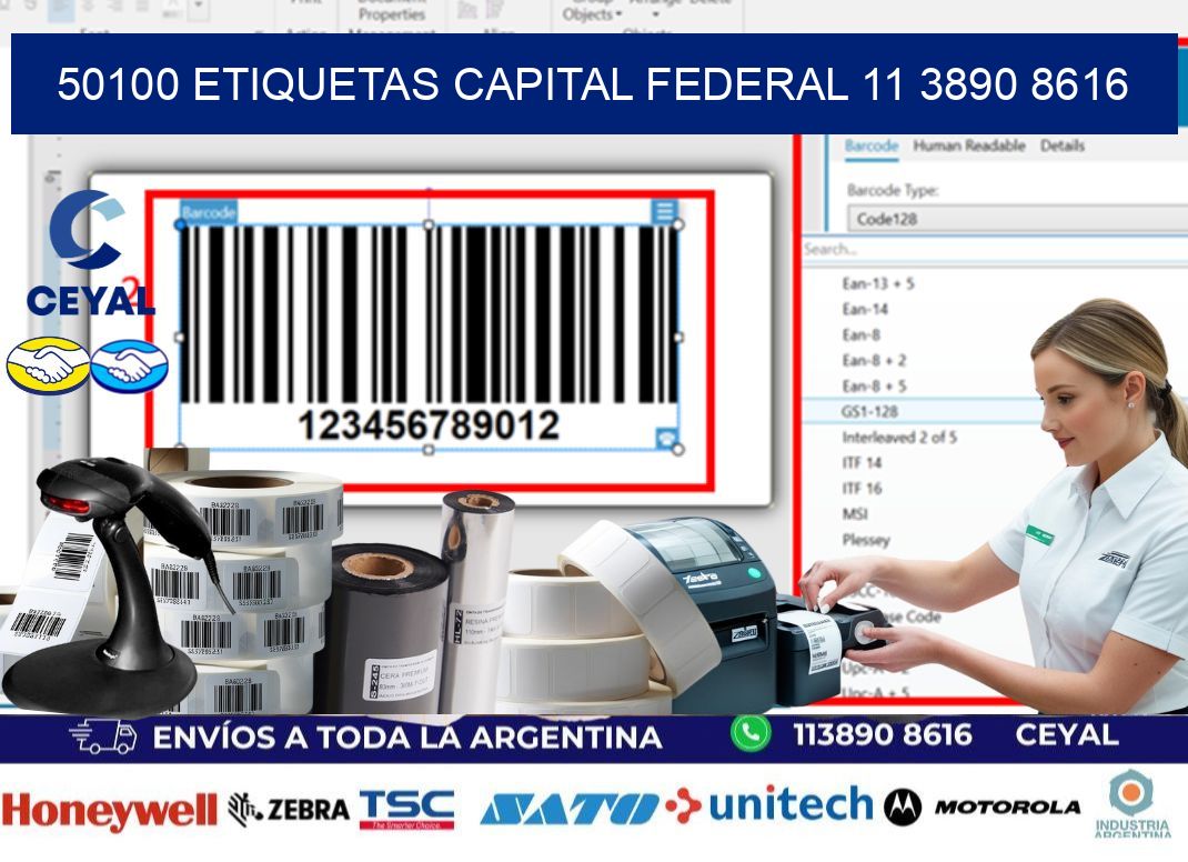50100 ETIQUETAS CAPITAL FEDERAL 11 3890 8616