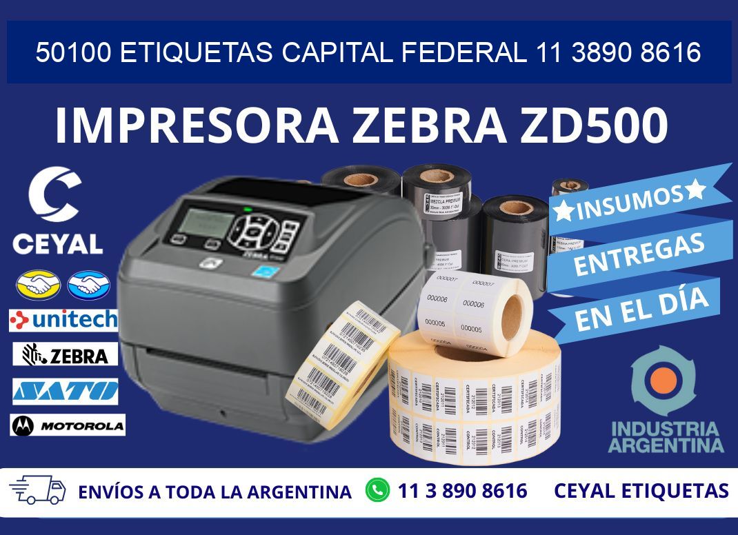 50100 ETIQUETAS CAPITAL FEDERAL 11 3890 8616