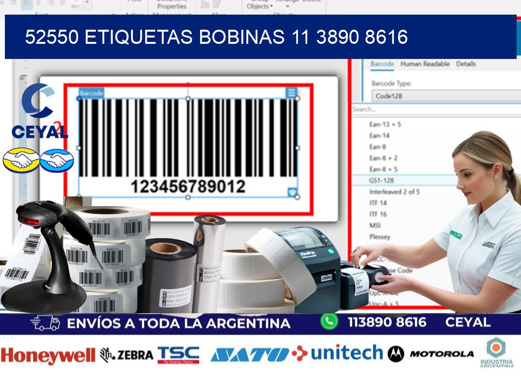 52550 ETIQUETAS BOBINAS 11 3890 8616